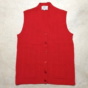 Vintage MAC HENRY Red Button Sweater Cardigan Vest Size Large